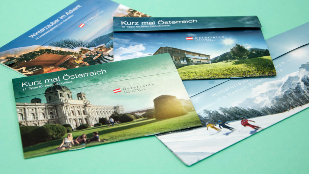 Kurzreisenmailings (Österreich Werbung, Grafikdesign)