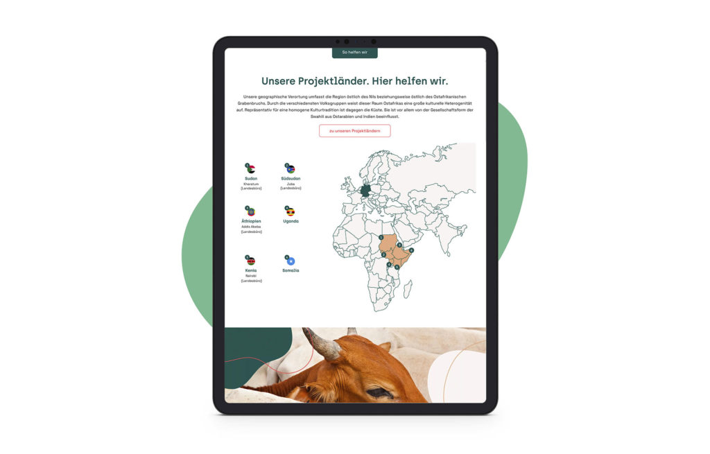 Screen: Tablett – Projekte (Tierärzte ohne Grenze, Webseite)